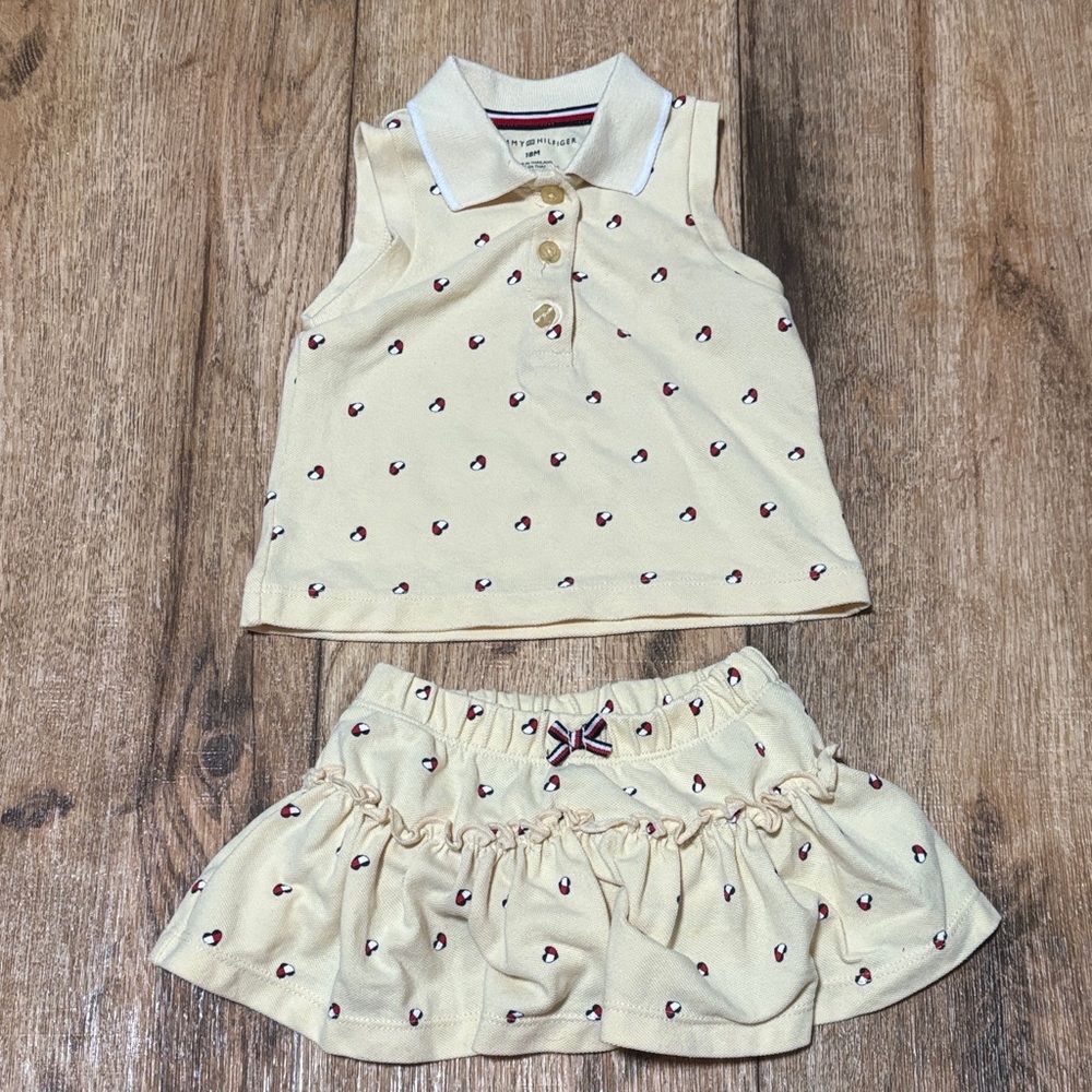 Tommy Hilfiger Butter Yellow Tennis Set Baby Girl 18 months